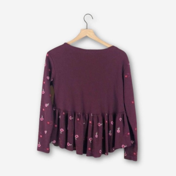Altar'd State Burgundy Thermal Babydoll Top (S) - Picture 4 of 4